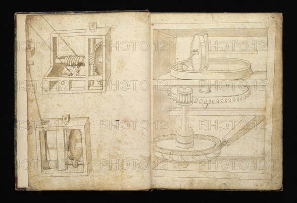 Edificij et machine, Martini, Francesco di Giorgio, 1439-1501, brown ink and wash, ca. 1475-ca. 1480