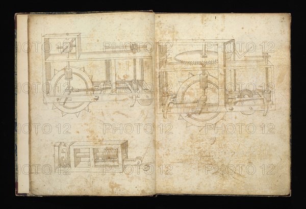 Edificij et machine, Martini, Francesco di Giorgio, 1439-1501, brown ink and wash, ca. 1475-ca. 1480