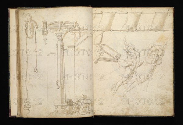 Edificij et machine, Martini, Francesco di Giorgio, 1439-1501, brown ink and wash, ca. 1475-ca. 1480