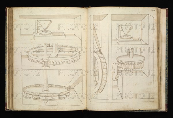 Edificij et machine, Martini, Francesco di Giorgio, 1439-1501, brown ink and wash, ca. 1475-ca. 1480