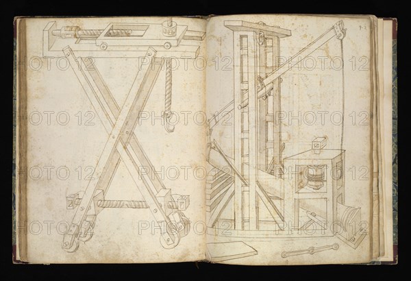 Edificij et machine, Martini, Francesco di Giorgio, 1439-1501, brown ink and wash, ca. 1475-ca. 1480