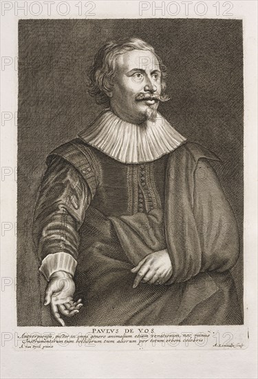 Paulus de Vos Antverpiensis, pictor in omni genere animalium, Iconographie ou vies des hommes illustres du XVII. siecle écrites