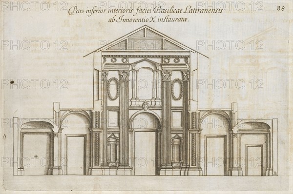 Pars inferior interioris faciei Basilicae Lateranensis ab Innocentio X. instauratae, De basilica et patriarchio Lateranensi