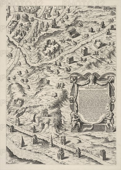 Urbis Romae Sciographia ex Antiquus Monumentis Accuratiss. Delineata. Collection of maps of Rome, Du Pérac, Etienne, d. 1604