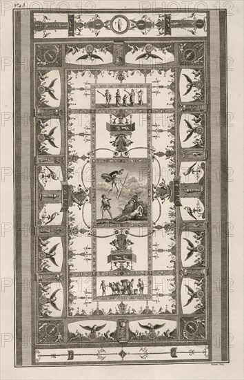 Planche 43: Voute de la galerie. Description des bains de Titus, ou, Collection des peintures trouvées dans les ruines