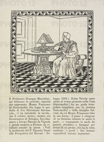 Portrait of Francesco de' Guicciardini, after Guiseppe Marrubini, Historia d'Italia, Guicciardini, Francesco, 1483-1540