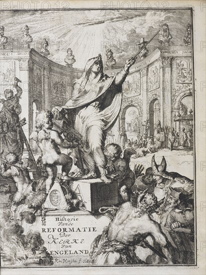 Title page of vol. 1, Historie van de reformatie der kerke van Engeland, Romeyn de Hooghe Collection, Burnet, Gilbert, 1643-1715