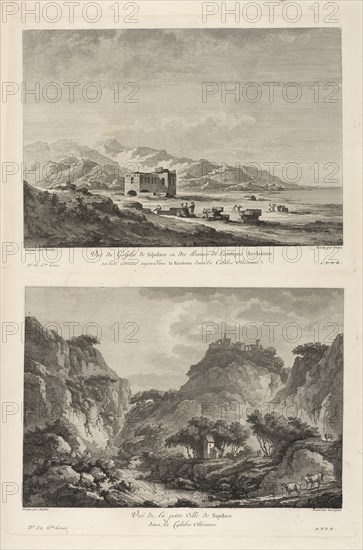 Vuë de Squillace, située près des Ruines de l'antique Scyllatium, Vuë de la Rochetta, Vuë de Squillace, située près des Ruines