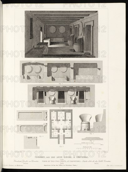 Tombeau, dit des Deux Sièges, à Cerveteri, Italie, Monuments anciens et modernes: collection formant une histoire