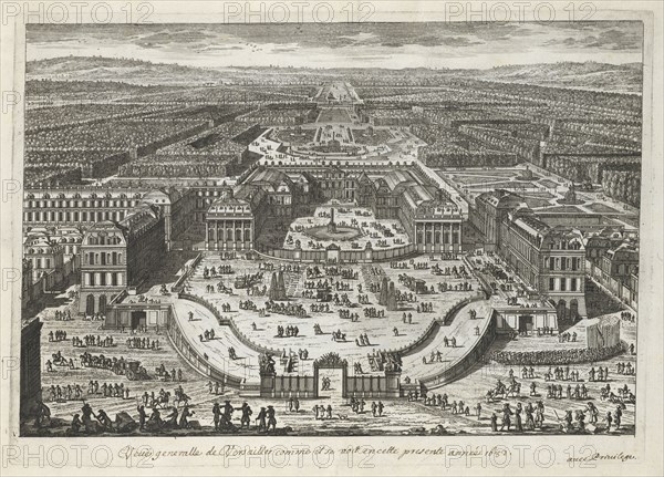 A General View of Versailles as Seen in the Present Year 1682, Perelle engravings of Paris, royal residences, chateaux of France