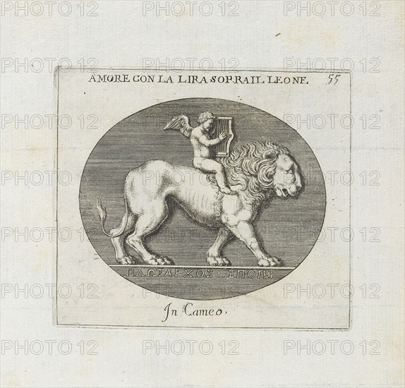 Amore Con La Lira Sorrail Leone: In Cameo, Le gemme antiche figurate, Agostini, Leonardo, 1593-ca. 1670, Bellori, Giovanni