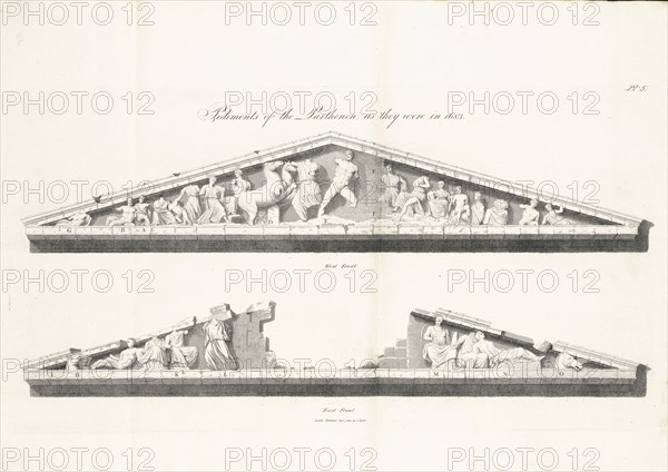 The Pediments of the Temple as they were in the Year 1683, The Elgin marbles from the Temple of Minerva at Athens