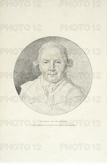 Portrait de Fragonard, Honoré Fragonard: sa vie et son oeuvre, Portalis, Roger, baron, 1841-1912, Engraving, 1889, Frontispiece