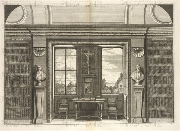 Plate 3, Le cabinet de la Bibliotheque de Sainte Genevieve: divisé en deux parties: contenant les antiquitez de la réligion