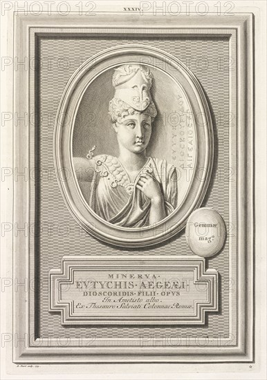 Minerva, Pierres antiques gravées, sur lesquelles les graveurs ont mis leurs noms, Picart, Bernard, 1673-1733, Stosch, Philipp