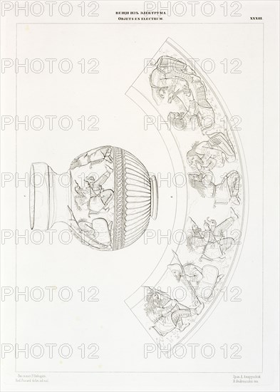 Objets en Electrum, Antiquités du Bosphore Cimmérien conservé es au Musée impérial de l'Ermitage, Piccard, Rodolphe, 1807-1888