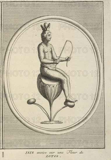 Isis Seated on a Lotus Flower, Ceremonies et coutumes religieuses de tous les peuples du monde, Picart, Bernard, 1673-1733