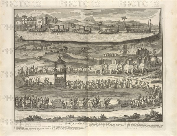Funeral State of Kings of Tunquin, Ceremonies et coutumes religieuses de tous les peuples du monde, Picart, Bernard, 1673-1733