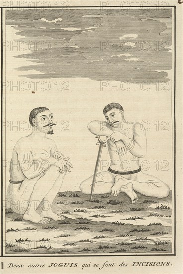 Another Two Yogis Who Cut Themselves, Ceremonies et coutumes religieuses de tous les peuples du monde, Picart, Bernard, 1673