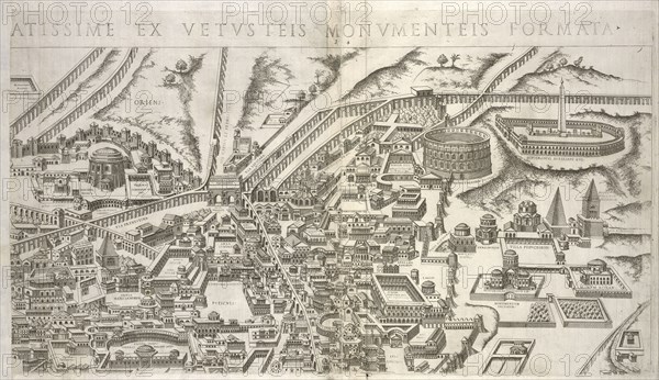 Sheet 2, Anteiqvae vrbis imago accvratissime ex vetvsteis monvmenteis formata, Bos, Jacobus, fl. 1549-1577, Ligorio, Pirro