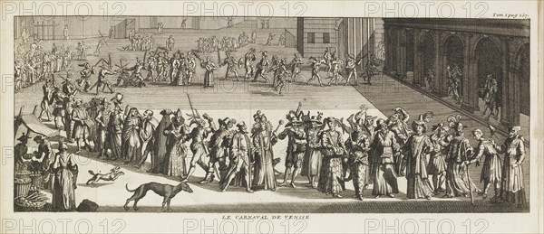 Le carnaval de Venise, Les delices de l'Italie, Rogissart, Alexandre de, Etching, engraving, 1707