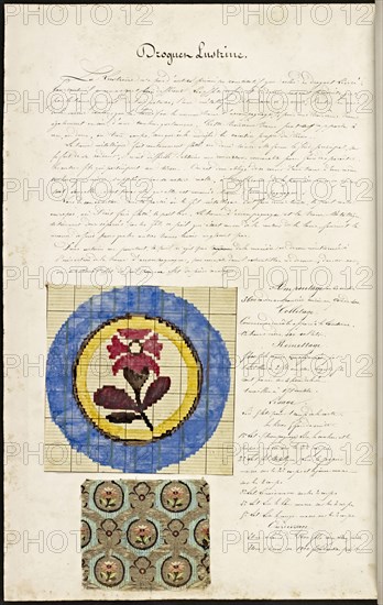 French textile manuscript, ca. 1820, This manuscript, an instruction manual for a school associated with a manufactory