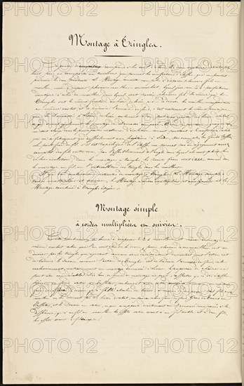 French textile manuscript, ca. 1820, This manuscript, an instruction manual for a school associated with a manufactory