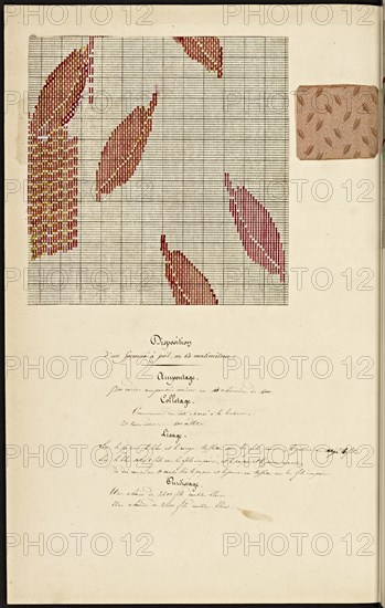 French textile manuscript, ca. 1820, This manuscript, an instruction manual for a school associated with a manufactory