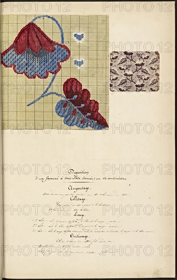 French textile manuscript, ca. 1820, This manuscript, an instruction manual for a school associated with a manufactory