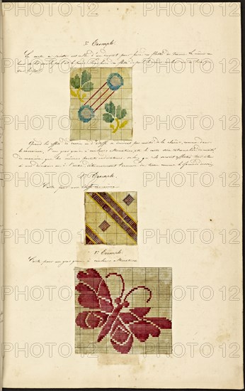 French textile manuscript, ca. 1820, ca. 1820, an instruction manual for a school associated with a manufactory