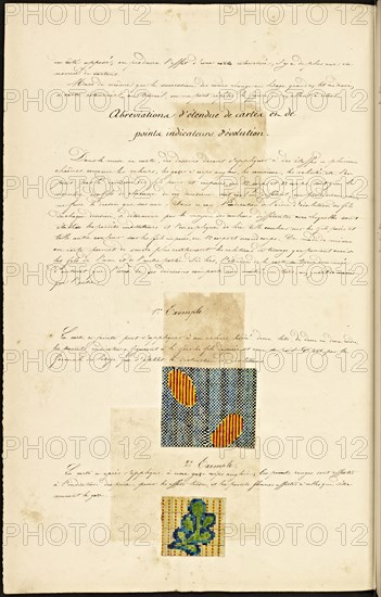 French textile manuscript, ca. 1820, ca. 1820, an instruction manual for a school associated with a manufactory