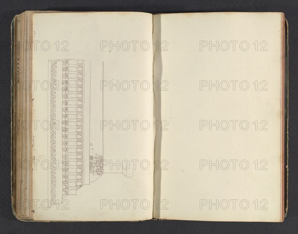 Sketchbook, Percier, Charles, 1764-1838, pencil, ink, wash, 1790, The sketchbook, attributed to the architect Charles Percier