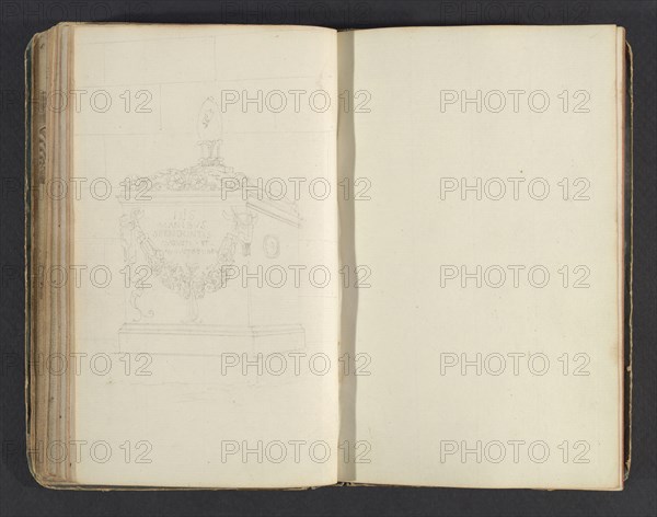 Sketchbook, Percier, Charles, 1764-1838, pencil, ink, wash, 1790, The sketchbook, attributed to the architect Charles Percier