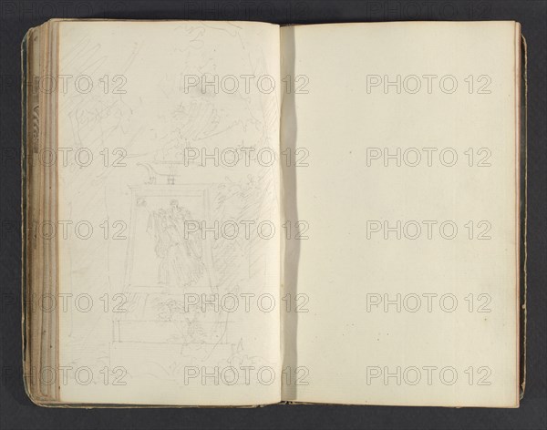 Sketchbook, Percier, Charles, 1764-1838, pencil, ink, wash, 1790, The sketchbook, attributed to the architect Charles Percier