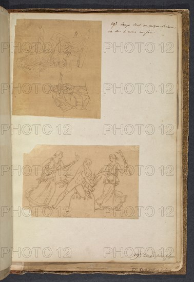 Album 11, David, Jacques-Louis, 1748-1825, pencil, charcoal, ink and wash, 1775-1785