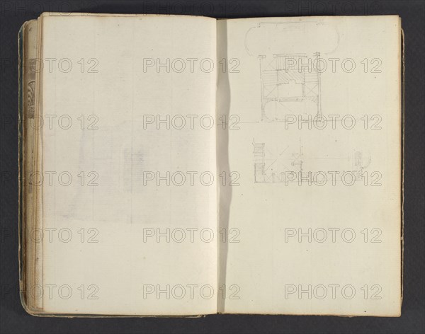 Sketchbook, Percier, Charles, 1764-1838, pencil, ink, wash, 1790, The sketchbook, attributed to the architect Charles Percier