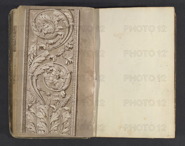 Sketchbook, Percier, Charles, 1764-1838, pencil, ink, wash, 1790, The sketchbook, attributed to the architect Charles Percier