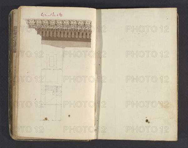 Sketchbook, Percier, Charles, 1764-1838, pencil, ink, wash, 1790, The sketchbook, attributed to the architect Charles Percier