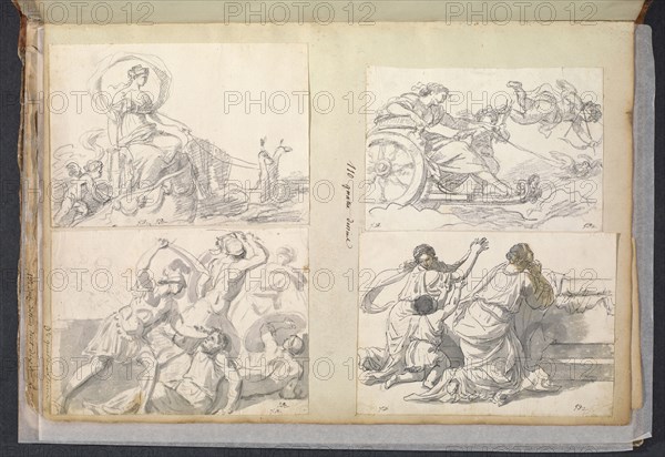 Album 11, David, Jacques-Louis, 1748-1825, pencil, charcoal, ink and wash, 1775-1785