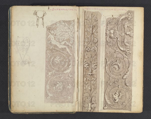 Sketchbook, Percier, Charles, 1764-1838, pencil, ink, wash, 1790, The sketchbook, attributed to the architect Charles Percier