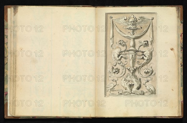 Sketchbook of ornamental and decorative designs, 18th century, pencil, pen, and wash drawings, Late 18th century, The sketchbook