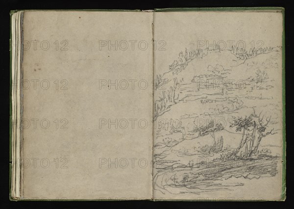 Roman sketchbook, Gauffier, Louis, 1761-1801, pencil, pen and black and brown ink, grey and brown wash, and black and white