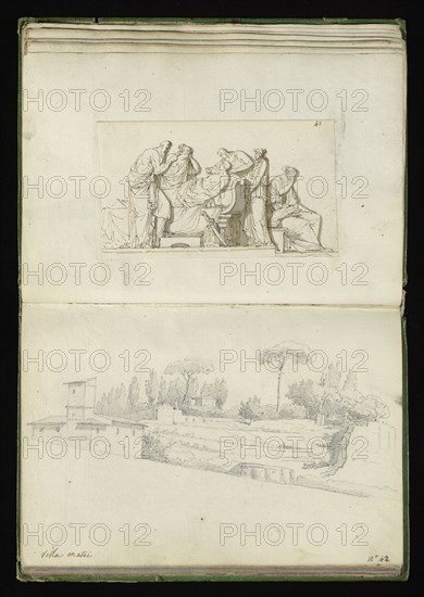 Roman sketchbook, Gauffier, Louis, 1761-1801, pencil, pen and black and brown ink, grey and brown wash, and black and white