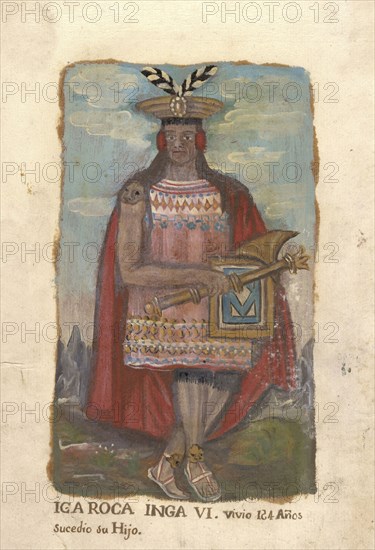 Portraits of Inca kings and an Inca queen, oil on vellum, not before 1825, Incomplete series of full-length portraits of Inca