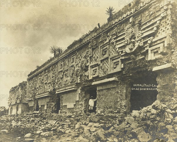 Governor's Palace, Uxmal, Mexico): facade, Views of Aztec, Maya, and Zapotec ruins in Mexico, Charnay, Désiré, 1828-1915