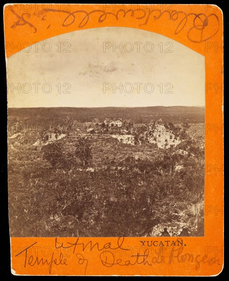 Photograph 2/3 forming a panorama of Uxmal, Augustus and Alice Dixon Le Plongeon papers, 1763-1937, bulk 1860-1910, Le Plongeon