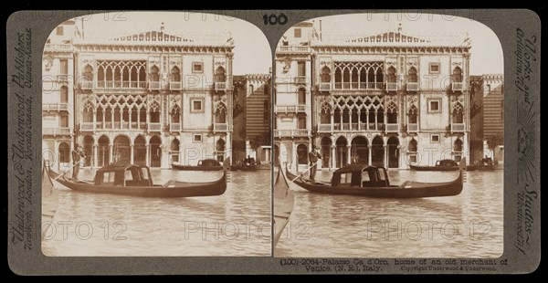 home of an old merchant of Venice, Palazzo Ca' d'Oro, home of an old merchant of Venice, Stereographic views of Italy, Underwood