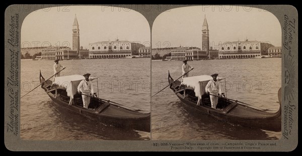 Campanile, Doge's Palace and Prison, Venice White swan of cities, Campanile, Doge's Palace and Prison, Stereographic views