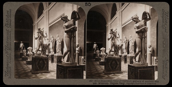 Naples, Museum, Naples, Stereographic views of Italy, Underwood and Underwood, Underwood, Bert, 1862-1943, stereograph: gelatin