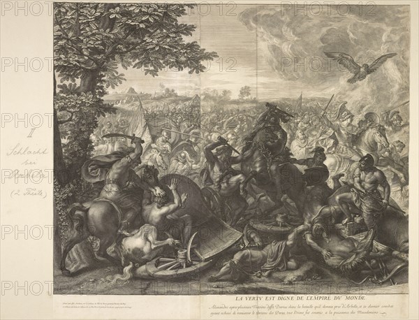 Battle of Arbela: detail, Battles of Alexander, Audran, Gérard, 1640-1703, Le Brun, Charles, 1619-1690, Etching, engraving